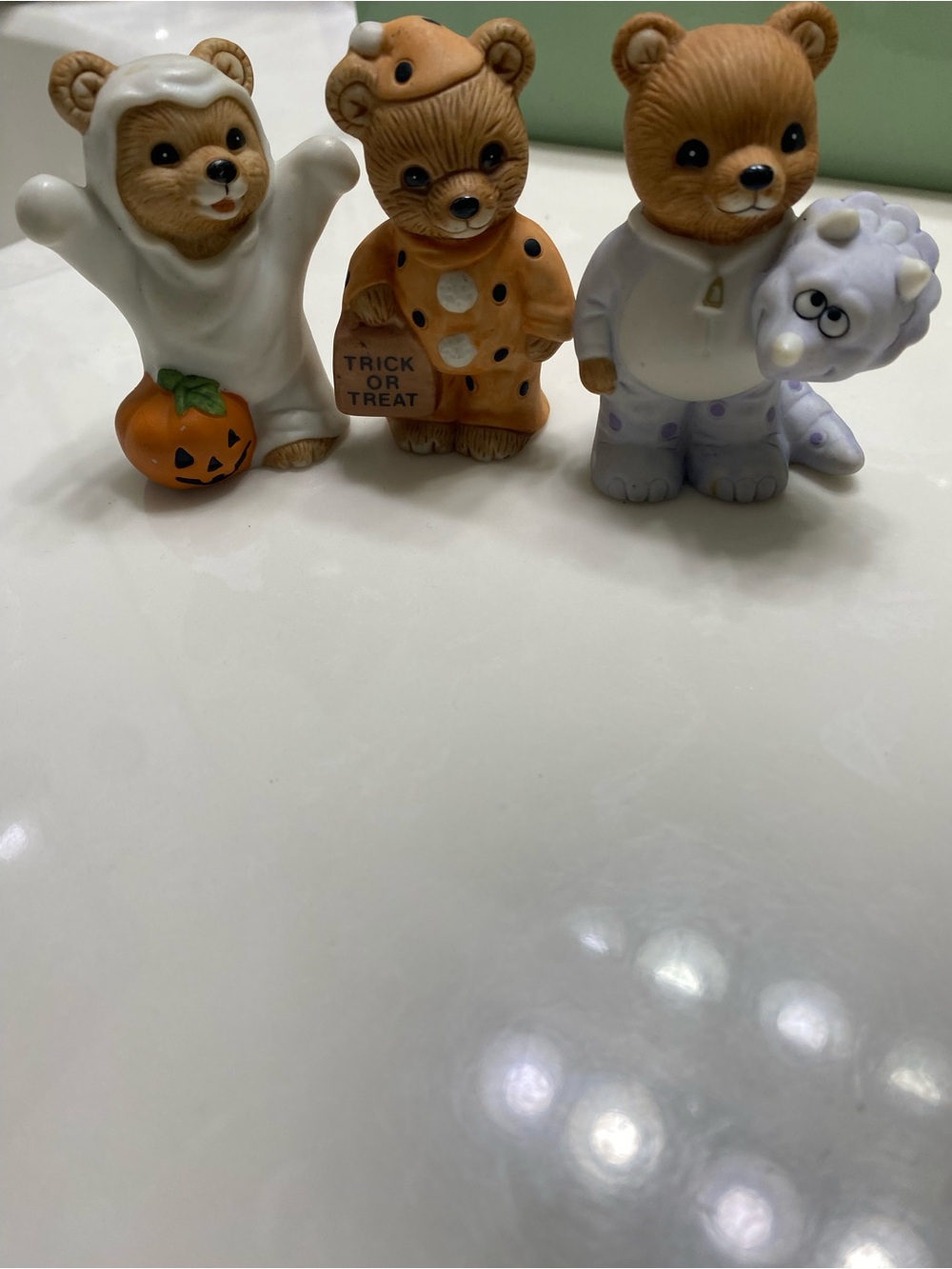 Vintage Homco Halloween Bear Figurines Set of 3 Porcelain #5311 #1438 3”H
